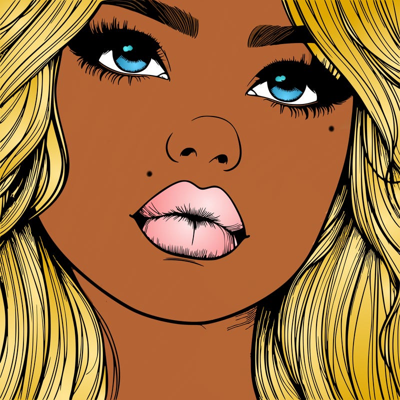 really realistic girl with lips