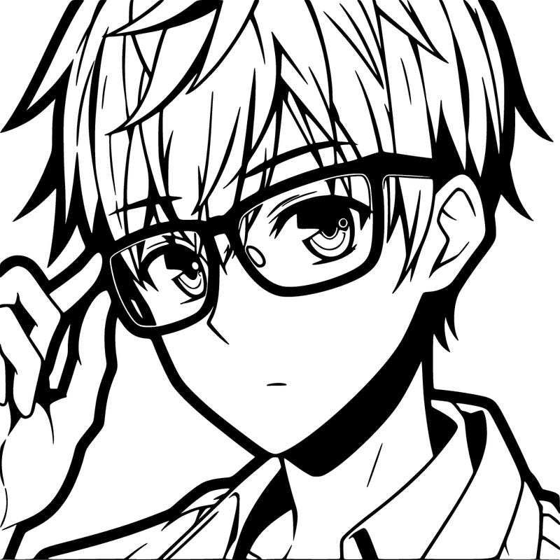 anime man with glasses