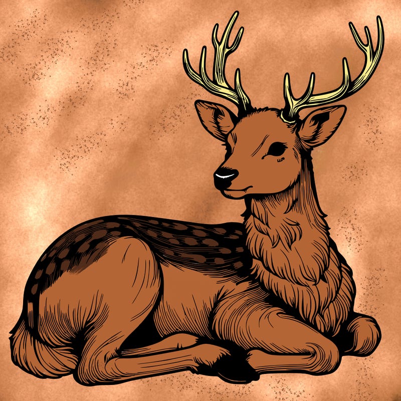 realistic deer with antlers