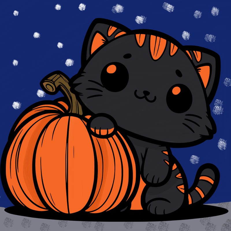 cat in pumpkin (cute)