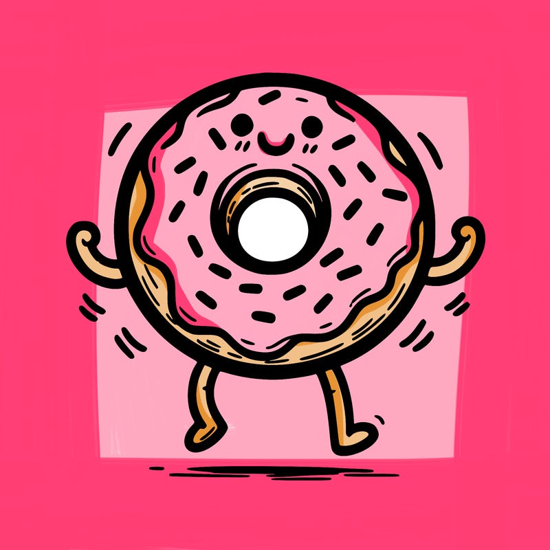 donut with stick legs and stick arms