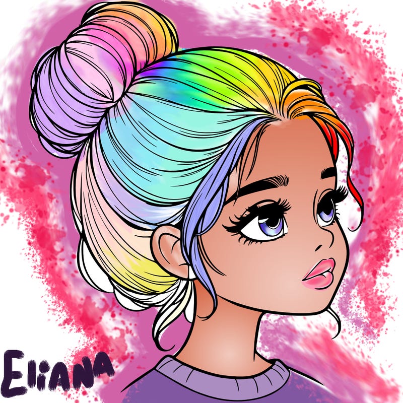 realistic girl with bun