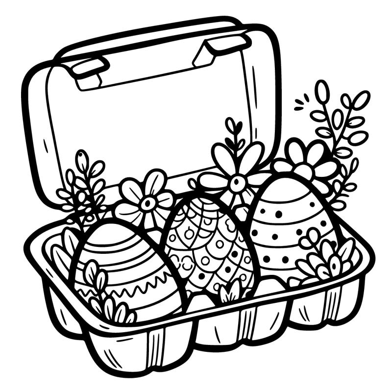 an open egg carton with easter eggs inside