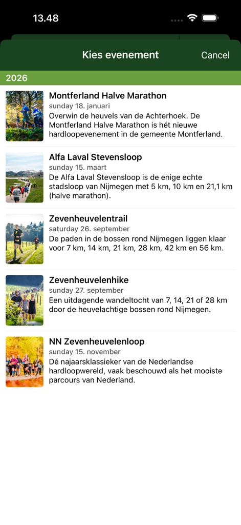 Stichting Zevenheuvelenloop - List of upcoming running events and trail races in the Zevenheuvelenloop app