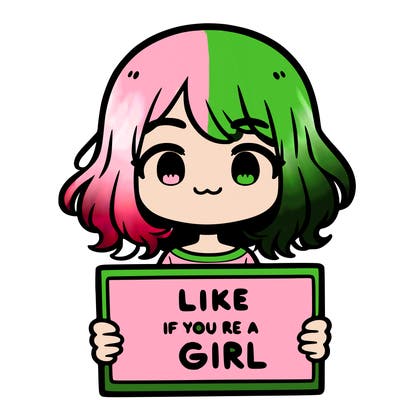 a cute girl holding a sign that says like if you’re a girl