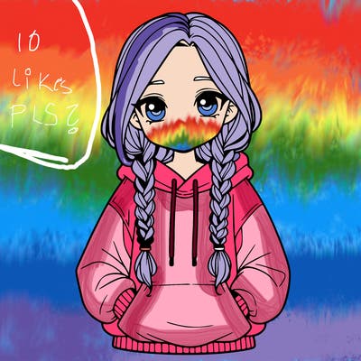 a realistic girl with a oversized hoodie and she has braids