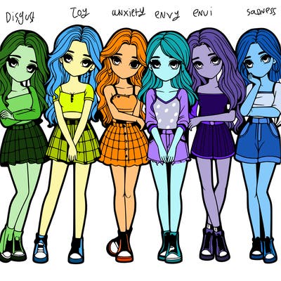 a group of girls realistic