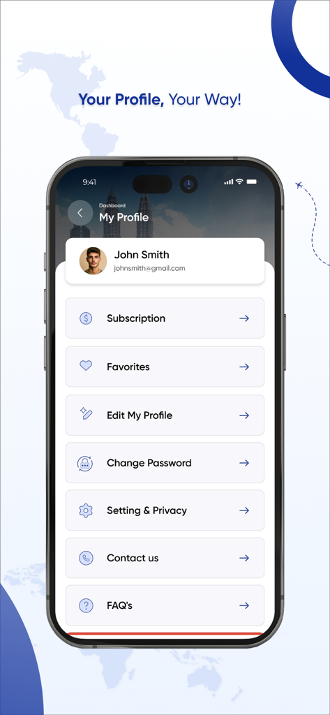 Malaysia Truly Asia - User profile screen of the Malaysia Truly Asia app displaying account settings and travel preferences