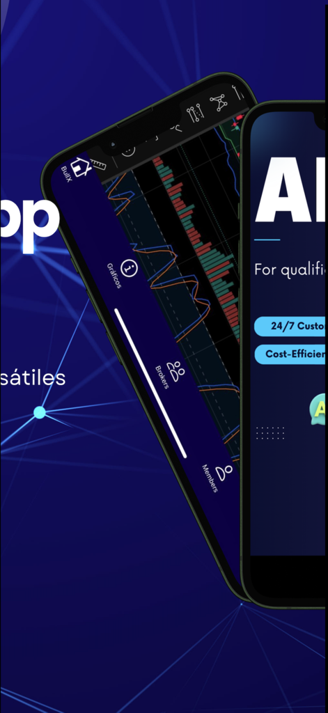 Trading EF - Trading EF mobile app interface showing financial charts and stock market data