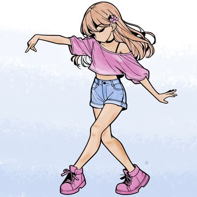 realistic girl danceing