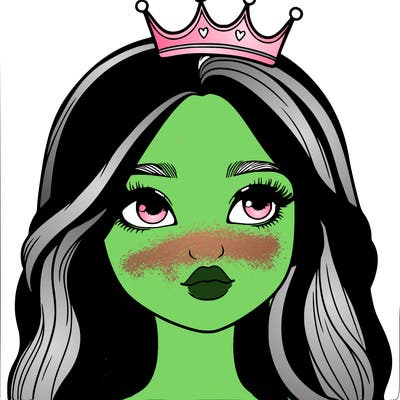 a realistic girl with a crown on