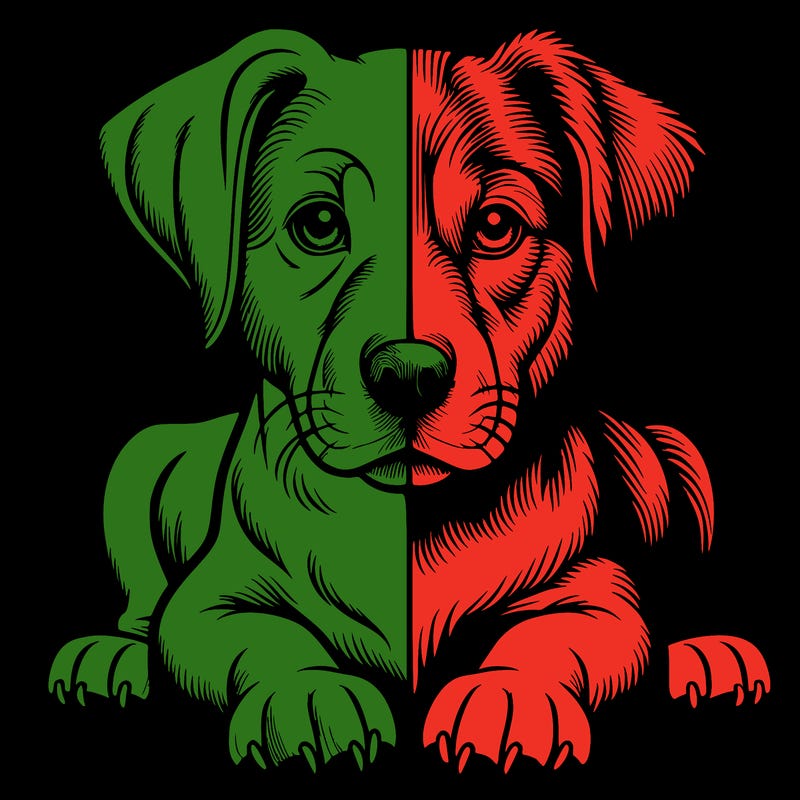 realistic dog split picture