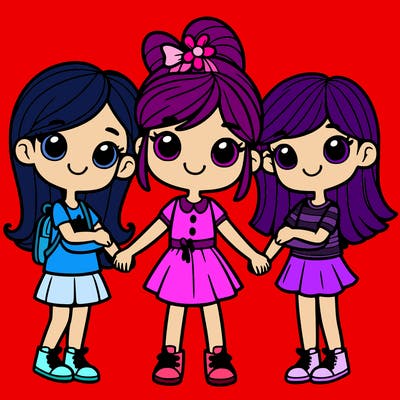 girl with her friends