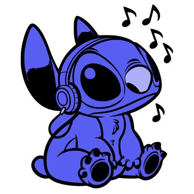 stitch listening to music