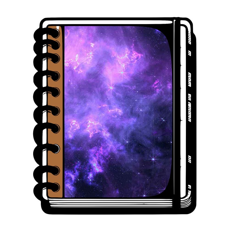 blank, realistic notebook