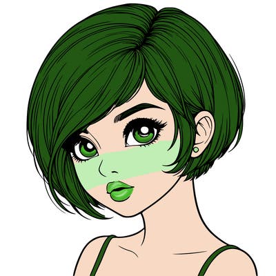 realistic girl with really short hair