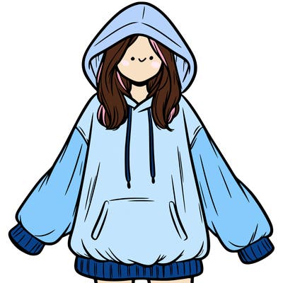 girl in oversized hoodie