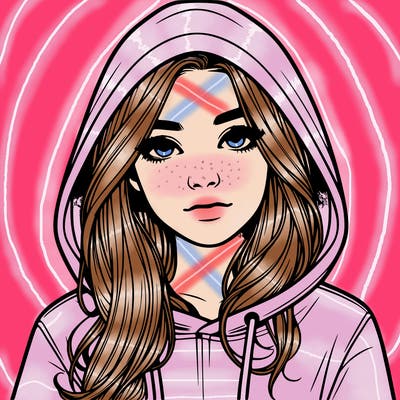 realistic girl with a hoodie