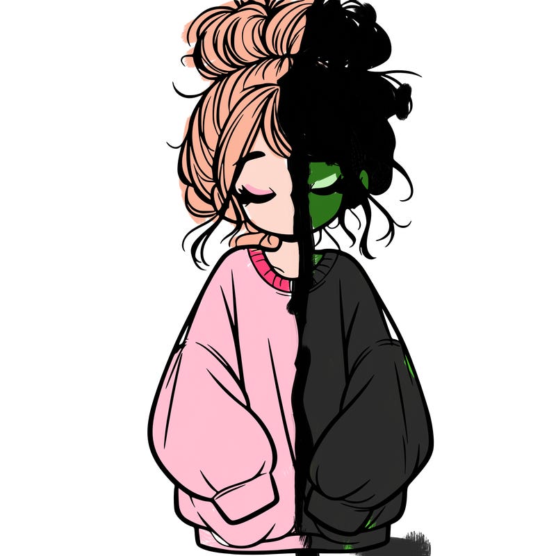 girl with baggy sweatshirt and messy bun