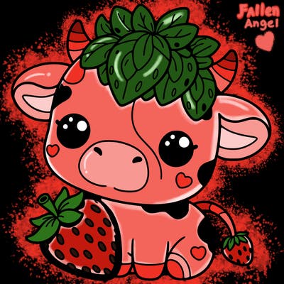 cute strawberry cow