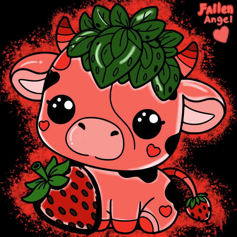 cute strawberry cow