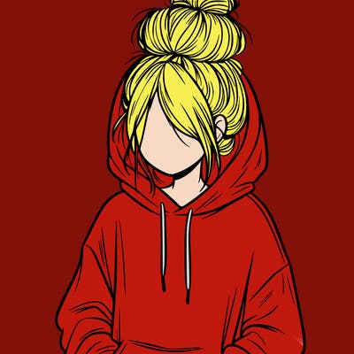 girl in oversized hoodie and messy bun