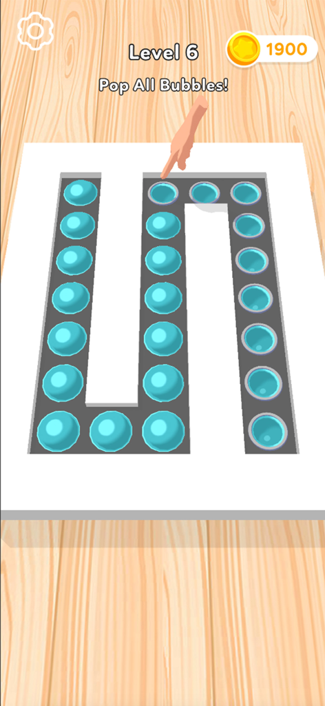 Fidget Trading 3D- Toy Collect - Une main faisant éclater des bulles bleues dans un mini-jeu de jouet fidget pop-it 3D