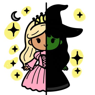 split princess and witch