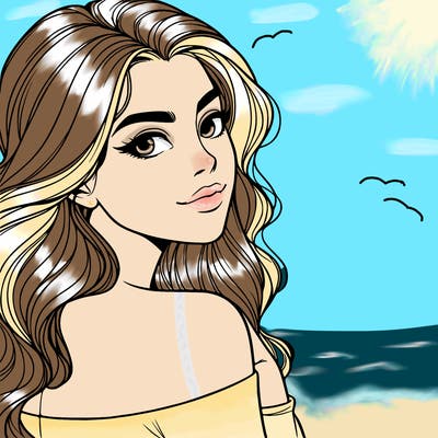 beautiful woman looking back