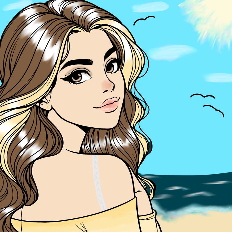 beautiful woman looking back