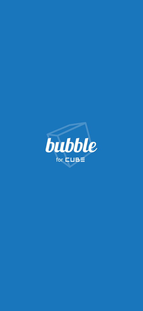 bubble for CUBE - bubble for CUBE app logo on a blue splash screen