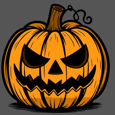 pumpkin with a scary face