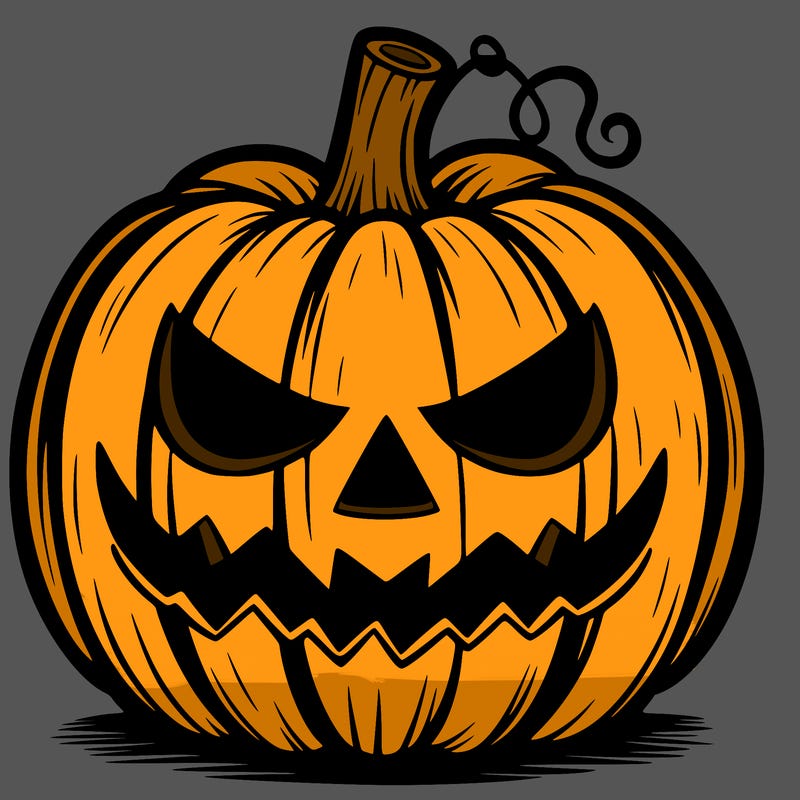 pumpkin with a scary face