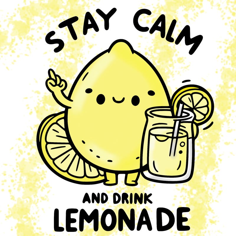 stay calm and drink lemonade