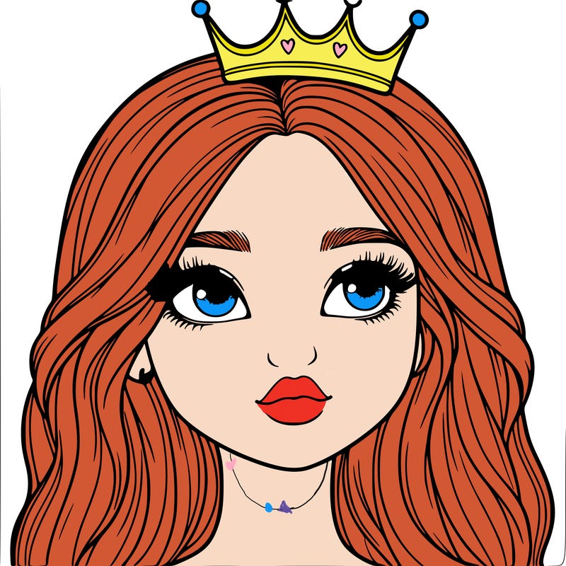 a realistic girl with a crown on