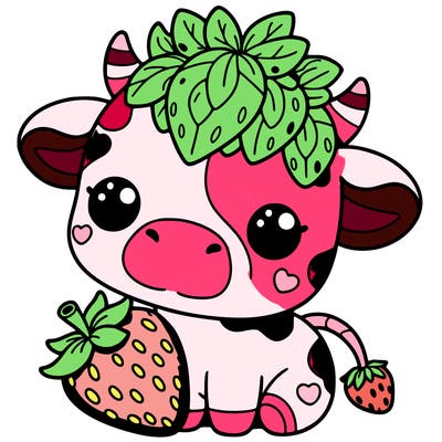 cute strawberry cow