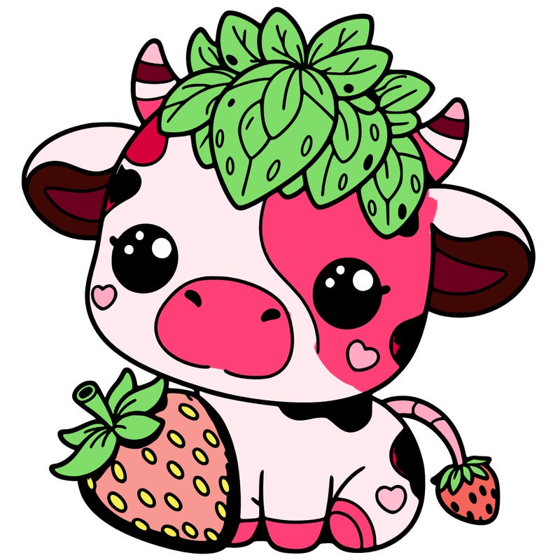 cute strawberry cow