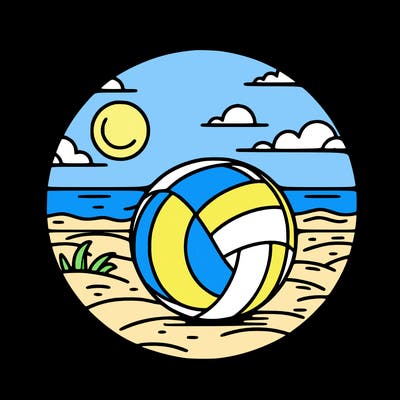 volleyball on a beach