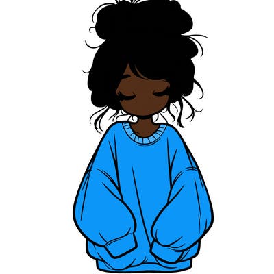girl with baggy sweatshirt and messy bun