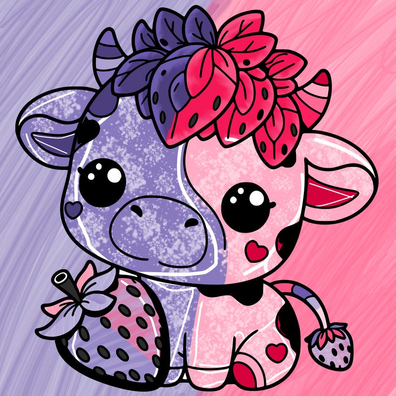 cute strawberry cow