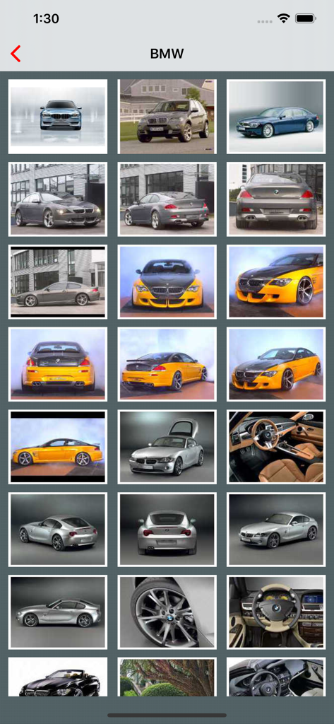 Car Wallpapers in HD - Cuadrícula de fondos de pantalla de coches BMW de alta definición, incluyendo varios modelos y tomas de interiores