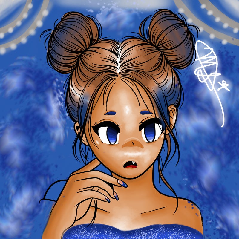 realistic person with buns