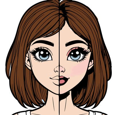 realistic girl in half