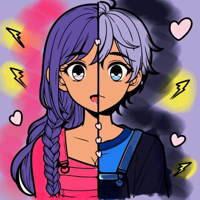 realistic girl boy split