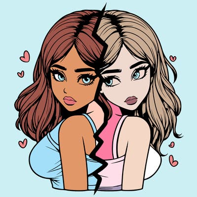 realistic girl split