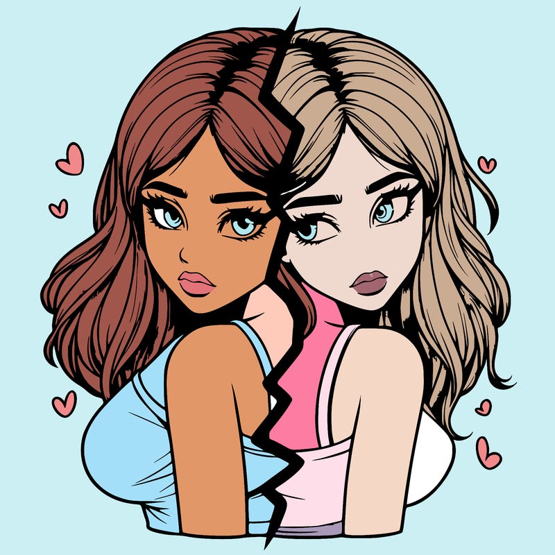 realistic girl split