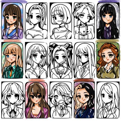 girls that look diffrent anime