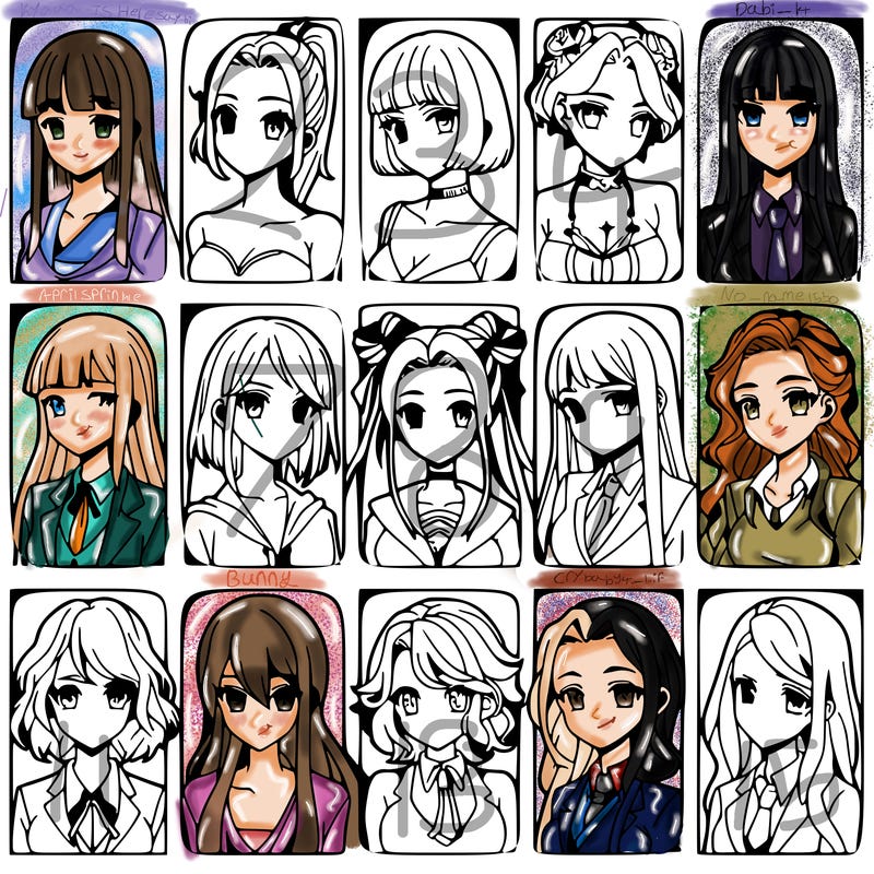 girls that look diffrent anime