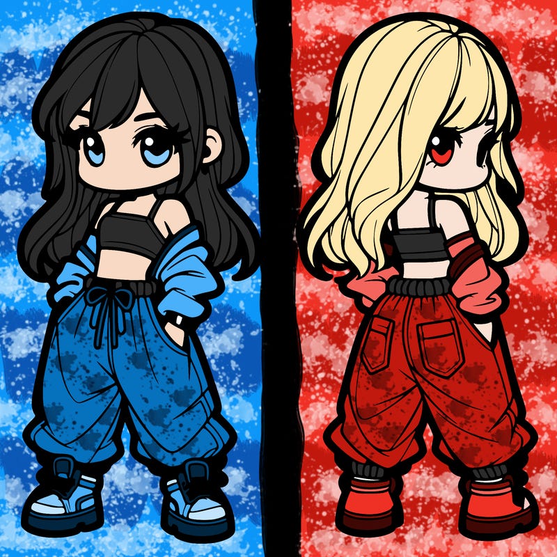 girl in crop top and baggy pants