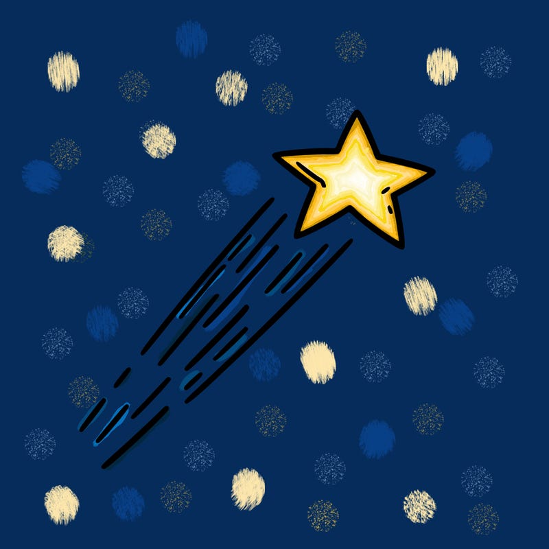 a shooting star in the sky